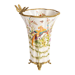 Ваза из фарфора с бронзовой стрекозой  Paradise Dragonfly варинант исполнения - 1 | Loft Concept в Барнауле