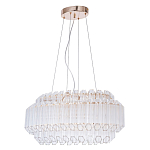 Люстра подвесная многослойная с прозрачными хрустальными трубками и золотистым каркасом Hexagon Tube Light варинант исполнения - 1 | Loft Concept в Барнауле