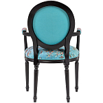 Полукресло из массива бука бирюзовое с изображением птиц и цветов Turquoise Chinoiserie Garden Chair варинант исполнения - 2 | Loft Concept в Барнауле