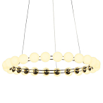 Люстра светодиодная кольцевая с круглыми плафонами белого цвета PEARLS Suspension 48 варинант исполнения - 3 | Loft Concept в Барнауле