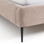 Кровать с обивкой велюр Hazel Velour Beige Bed варинант исполнения - 6 | Loft Concept в Барнауле