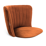 Стул с мягкой оранжевой обивкой из велюра и подъемно-поворотным механизмом на черных колесиках Harper Orange варинант исполнения - 2 | Loft Concept в Барнауле