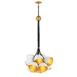 Люстра с 15-ю белыми  плафонами с золотой внутренней поверхностью Hinkley варинант исполнения - 7 | Loft Concept в Барнауле