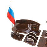 Настольный письменный набор с часами из природного камня обсидиана Competent Leader варинант исполнения - 3 | Loft Concept в Барнауле