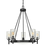  Люстра с 5-ю цилиндрическими плафонами из стекла с пузырьками Hinkley варинант исполнения - 1 | Loft Concept в Барнауле