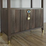 Стеллаж со стеклянными полками Elsa Dreams Walnut варинант исполнения - 1 | Loft Concept в Барнауле