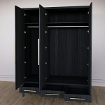 Большой Шкаф Primo Черный дуб с 3 дверьми и 3 выдвижными ящиками варинант исполнения - 8 | Loft Concept в Барнауле