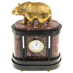Часы настольные бронзовые с декором в виде медведя Bear Stone Clock варинант исполнения - 4 | Loft Concept в Барнауле