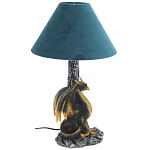Настольная лампа Дракон Dragon Black Gold Table Lamp Синий Абажур варинант исполнения - 1 | Loft Concept в Барнауле