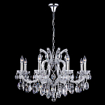 Люстра подвесная с 8-ю лампочками и прозрачными хрустальными подвесками на хромированном основании Crystal lamps варинант исполнения - 2 | Loft Concept в Барнауле