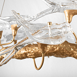 Люстра подвесная с прозрачными стеклянными птичками на ветвях Диаметр 100 см Serip Voa варинант исполнения - 10 | Loft Concept в Барнауле