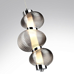 Подвесной светильник с 3-мя рифлеными стеклянными шарами Marcelh Light варинант исполнения - 9 | Loft Concept в Барнауле