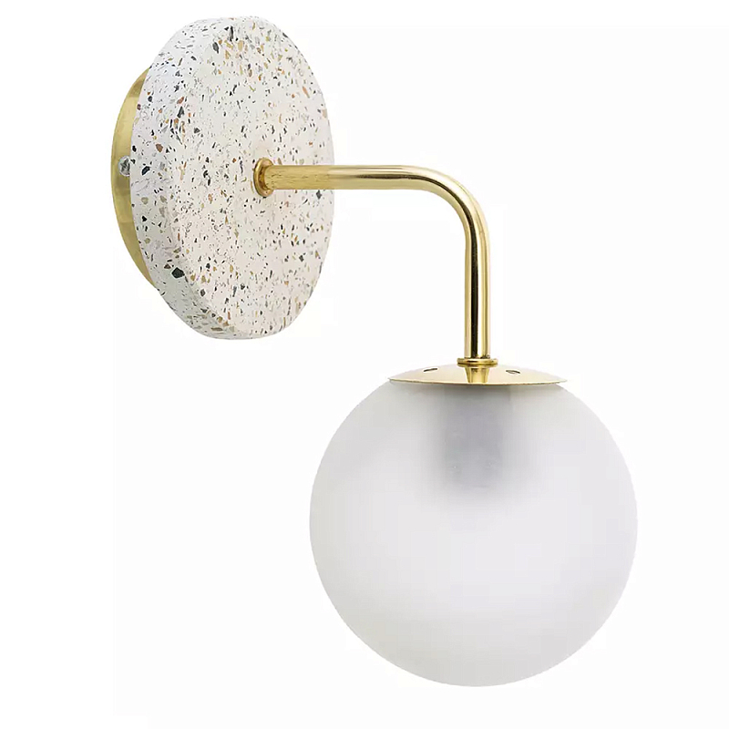 Бра с белым матовым плафоном в форме шара Round White Matte Lampshade Золотой Белое матовое стекло Бра с белым матовым плафоном в форме шара Round White Matte Lampshade Золотой Белое матовое стекло в Барнауле | Loft Concept