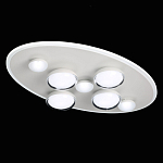 Потолочный светильник овальной формы белого цвета с 7-ю лампами Lunar Pebbles варинант исполнения - 4 | Loft Concept в Барнауле