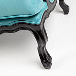 Трехместный диван из натурального бука бирюзовый с изображением птиц и цветов Turquoise Chinoiserie Garden Sofa варинант исполнения - 8 | Loft Concept в Барнауле