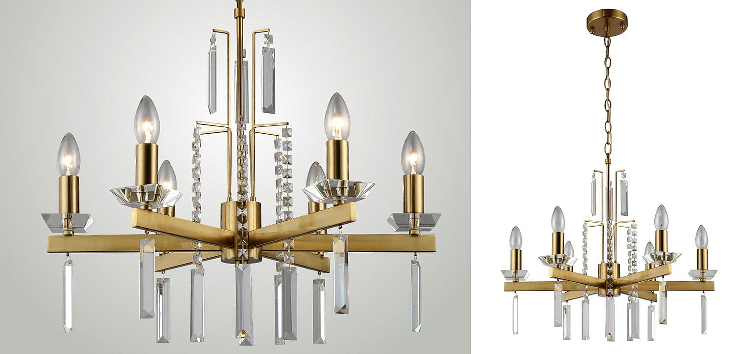 Люстра Vivien Crystal Brass Chandelier 6 Люстра Vivien Crystal Brass Chandelier 6 - Loft-Concept в Барнауле