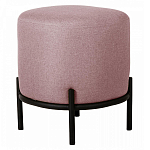 Круглый пуф на металлических ножках с обивкой из рогожки Casey Poof варинант исполнения - 3 | Loft Concept в Барнауле