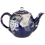 Чайный сервиз из фарфора темно-синий с рисунком цветов на 6 персон 14 предметов 300 мл Garden Whisper Porcelain Set  варинант исполнения - 2 | Loft Concept в Барнауле