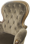 Кресло с мягкой обивкой из коричневого велюра на 4-х деревянных ножках Evelyn Classical Armchair варинант исполнения - 4 | Loft Concept в Барнауле