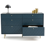Комод с 6 выдвижными ящиками Scale Ornament Blue Chest of Drawers варинант исполнения - 4 | Loft Concept в Барнауле