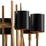 Люстра с 8-ю черными цилиндрическими плафонами Stylistic Lines варинант исполнения - 1 | Loft Concept в Барнауле