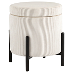 Молочный пуф на черных ножках SANJAY варинант исполнения - 1 | Loft Concept в Барнауле