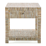 Тумбочка прикроватная Vancouver Bone Inlay Bedside Beige варинант исполнения - 3 | Loft Concept в Барнауле