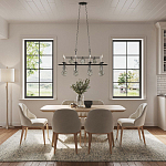 Люстра подвесная с 8-ю лампами и стеклянными круглыми подвесками Currey & Company варинант исполнения - 2 | Loft Concept в Барнауле