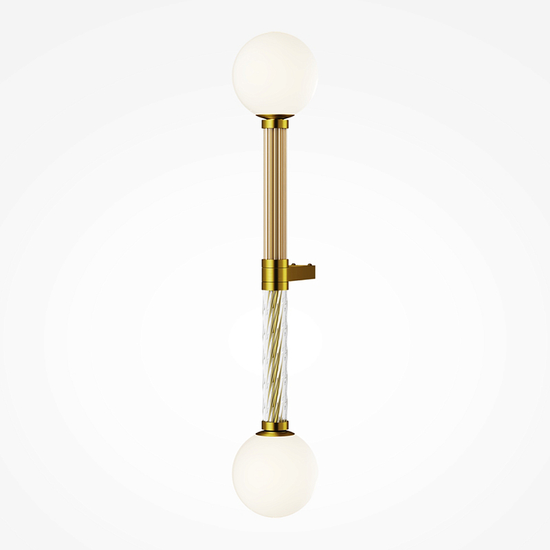 Бра со стеклянными вставками Helios Латунь Прозрачное Стекло в Барнауле | Loft Concept 