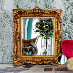Зеркало настенное золотое с резным орнаментом Classic Ornament Mirror варинант исполнения - 2 | Loft Concept в Барнауле