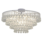 Люстра подвесная круглая с молочными стеклянными подвесками в форме капель Droplet Chandelier варинант исполнения - 2 | Loft Concept в Барнауле