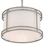 Подвесной светильник в виде барабана с тканевым абажуром и металлическим каркасом Warm Glow варинант исполнения - 2 | Loft Concept в Барнауле