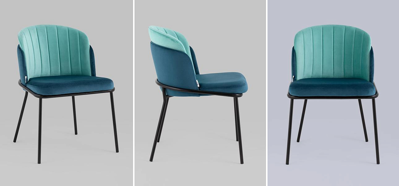 Стул Penelope Chair Бюрюзовый Велюр Металлические Ножки Стул Penelope Chair Бюрюзовый Велюр Металлические Ножки - Loft-Concept в Барнауле
