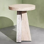 Дизайнерский журнальный стол с круглой каменной столешницей Utezu варинант исполнения - 1 | Loft Concept в Барнауле