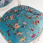 Барный стул из массива бука с изображением птиц и цветов Turquoise Beige Chinoiserie Garden Chair варинант исполнения - 2 | Loft Concept в Барнауле