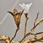 Люстра в виде золотой ветки с цветами Glass Flower Pendant Light варинант исполнения - 1 | Loft Concept в Барнауле