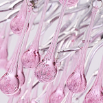 Люстра овальная с розовыми стеклянными подвесками в форме капель FAIRYTREE Light варинант исполнения - 1 | Loft Concept в Барнауле