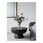 Столик кофейный черного цвета с овальной столешницей и круглым основанием Black Dalmen Table варинант исполнения - 10 | Loft Concept в Барнауле