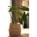 Круглая корзина из плетеного тростника Marjani Wicker Basket варинант исполнения - 3 | Loft Concept в Барнауле