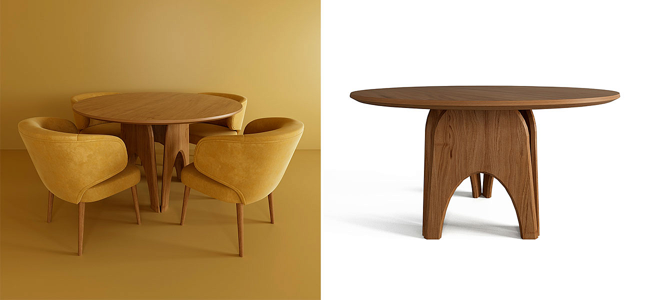 Обеденный круглый стол из дерева Pelican Dinner Table Обеденный круглый стол из дерева Pelican Dinner Table - Loft-Concept в Барнауле