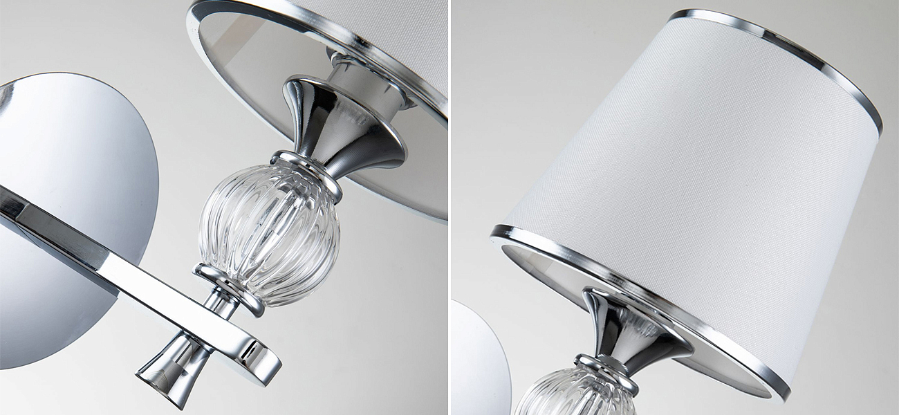 Бра цвета хром с тканевыми плафонами LUMINAIRE Бра цвета хром с тканевыми плафонами LUMINAIRE - Loft-Concept в Барнауле