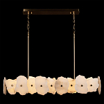 Люстра подвесная линейная с текстурированными мраморными элементами Marble square варинант исполнения - 2 | Loft Concept в Барнауле