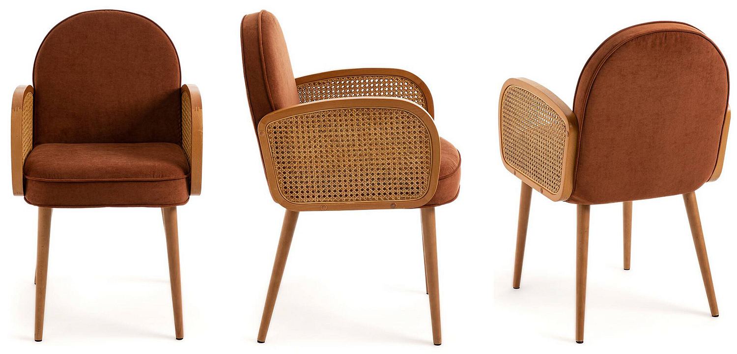 Стул Morten Wicker Terracotta Chair Стул Morten Wicker Terracotta Chair - Loft-Concept в Барнауле