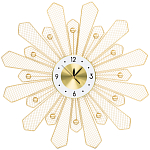 Часы настенные из металла в виде солнца с белым циферблатом Mirror Tower Clock варинант исполнения - 1 | Loft Concept в Барнауле