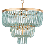 Круглая трехъярусная люстра с подвесками в виде круглых стеклянных бусин Blue Beads Chandelier варинант исполнения - 2 | Loft Concept в Барнауле