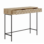 Консоль напольная деревянная с выдвижным ящиком с резным орнаментом HEATON CONSOLE OAK варинант исполнения - 1 | Loft Concept в Барнауле