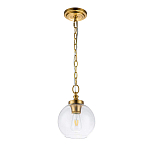 Подвесной светильник латунного цвета с прозрачным стеклянным плафоном Feiss варинант исполнения - 11 | Loft Concept в Барнауле