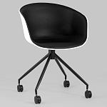 Офисное кресло из пластика с мягким сиденьем Eggshell Black варинант исполнения - 2 | Loft Concept в Барнауле