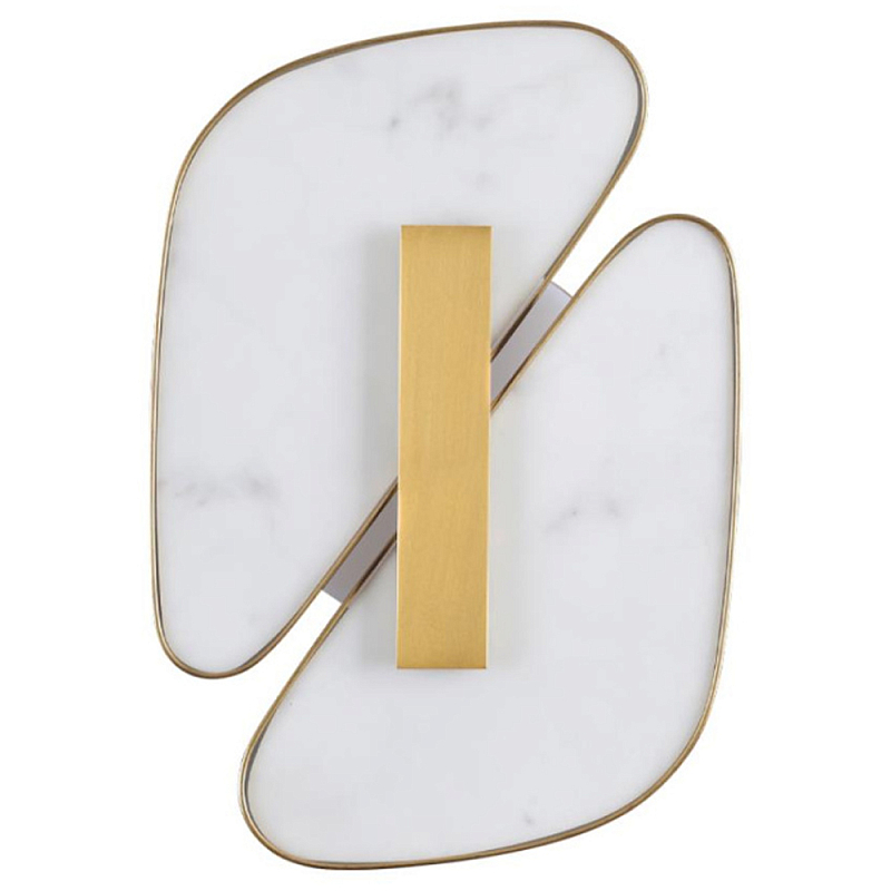 Бра с мраморными вставками Marble Plates Белый Бронза Бра с мраморными вставками Marble Plates Белый Бронза в Барнауле | Loft Concept