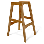 Барный стул со спинкой и подлокотниками на 4-х деревянных ножках Серый Велюр Ava Charm варинант исполнения - 4 | Loft Concept в Барнауле